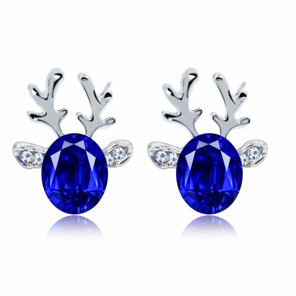 Octbyna-pendientes de venado de cristal con diamantes de imitación, joyería ,