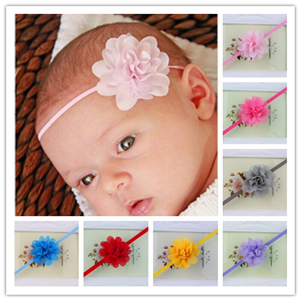 2019 Acessórios Headwear 12 pçs/set Menina Headbands Do Bebê Big Flor Headband Do Cabelo Bandas Criança Infantil Arco Doces Cor Tiara