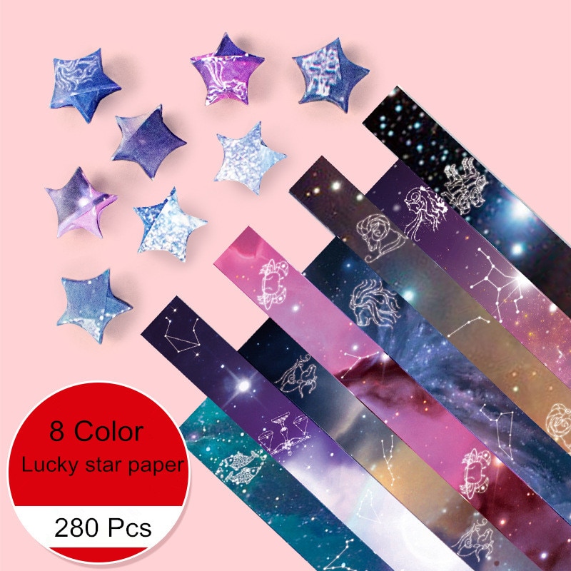 280 Pcs Gemengde Kleur Vouwen Lucky Star Origami Papier Handgemaakte Diy Papier Decoratie