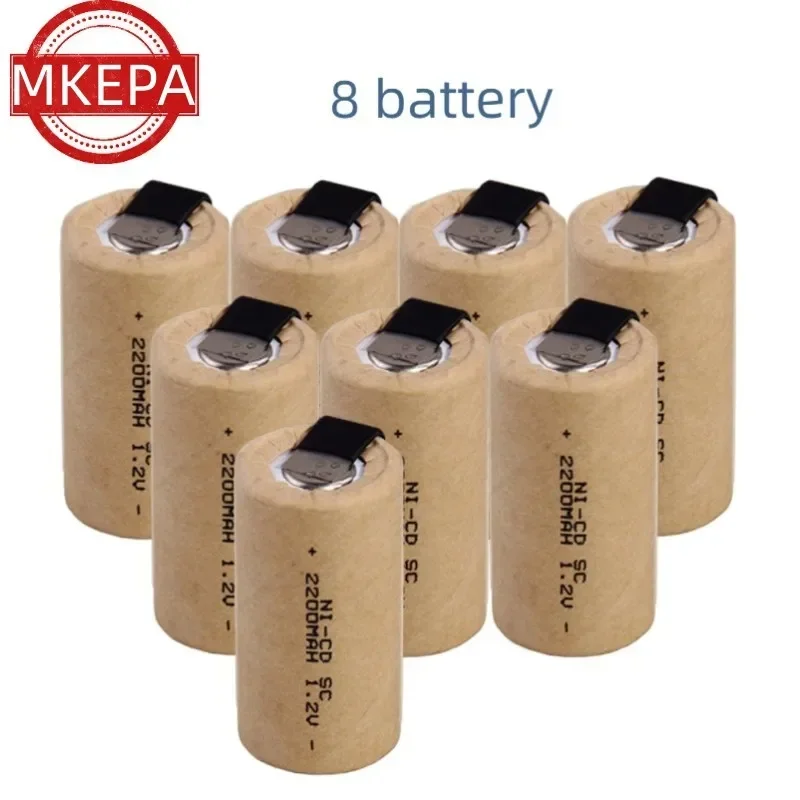 Wkrętak wiertarka elektryczna baterie SC 1.2V 2200mAh Sub C akumulator Ni-Cd z zakładką elektronarzędzie ogniwa NiCd SUBC: WHITE