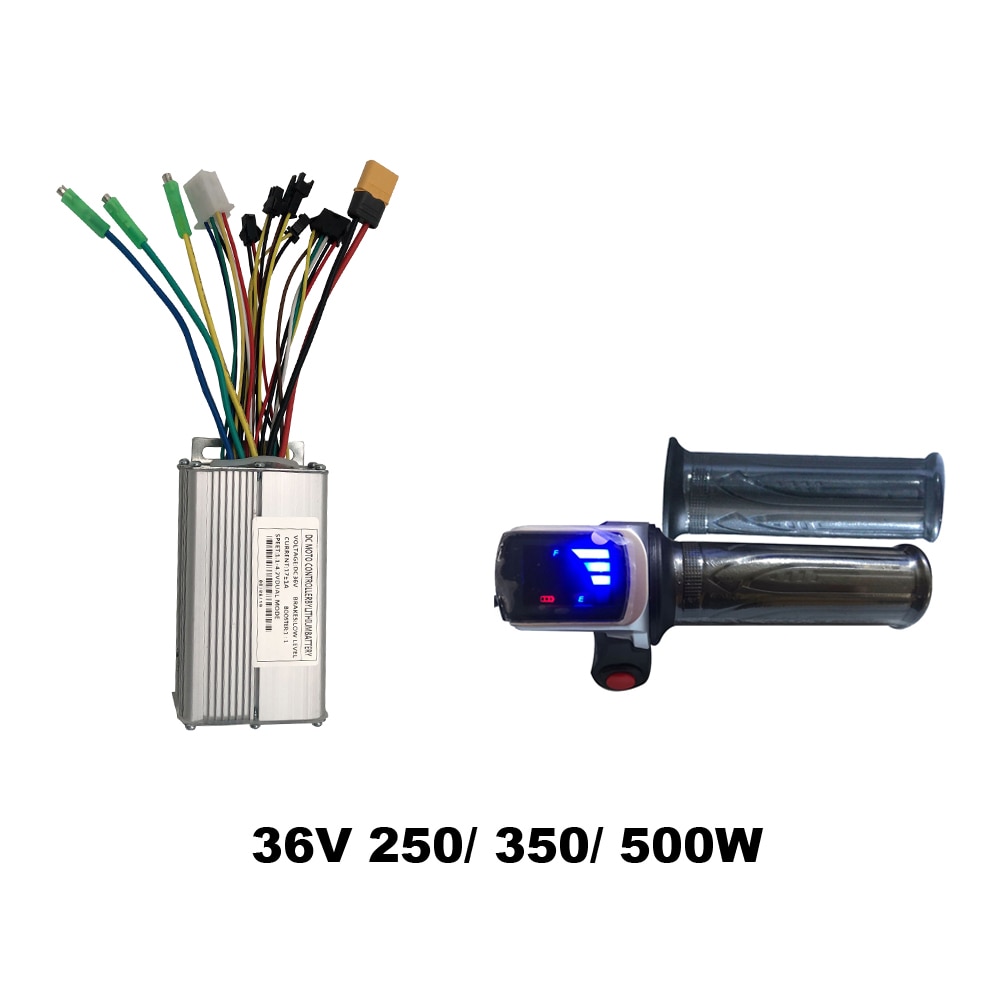 Contrôleur de vélo électrique 36V 250W 350W 500W, deux modes, 6 contrôleurs mosfet, affichage LED, indicateur d'accélérateur et de batterie d'affichage