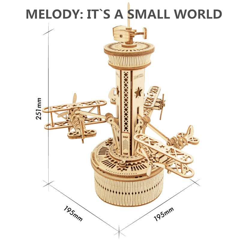 home music box carousel DIY handmade birthday music box wooden ornaments: Style 3