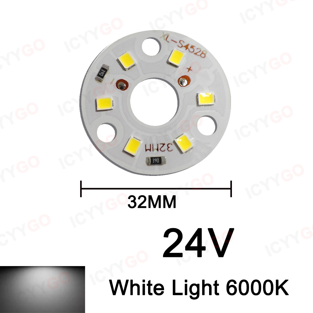 10 Uds DC12V DC24V lámpara cuentas bombilla LED 1W 3W 5W 7W brillo tablero de luz adecuado para bombillas Led Downlight soldadura cable de alimentación: 3,0-3,6 V / Blanco