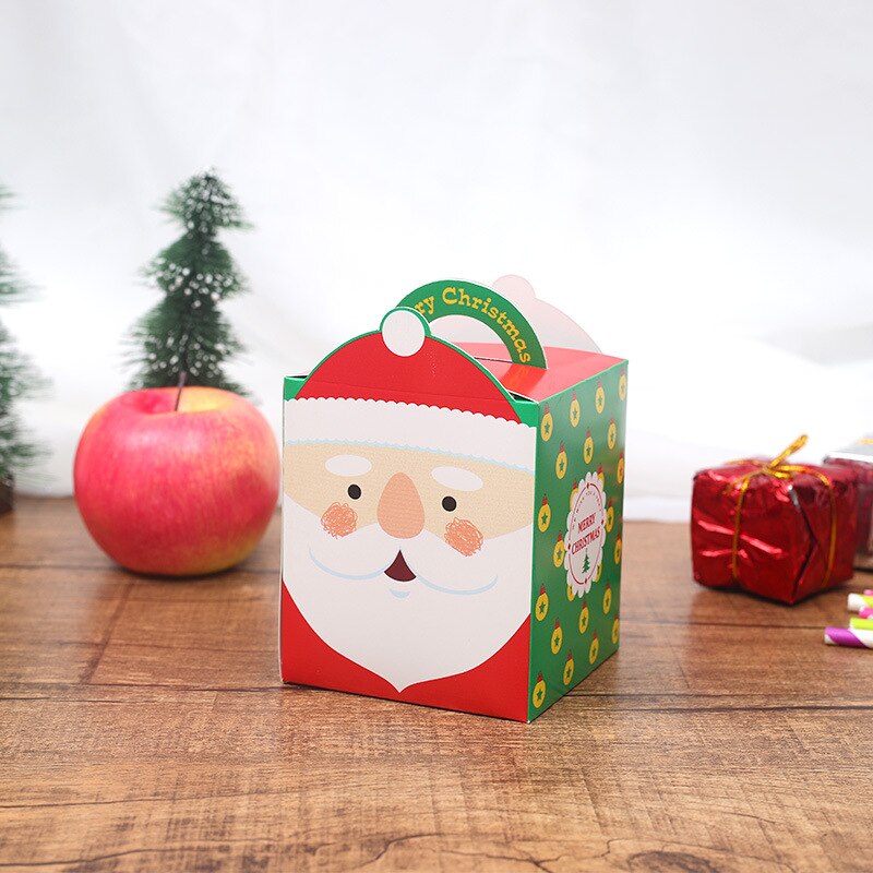 Caja de Apple con dibujos animados, embalaje de Nochebuena, vela de , cera de parafina, manualidades, novedad: B