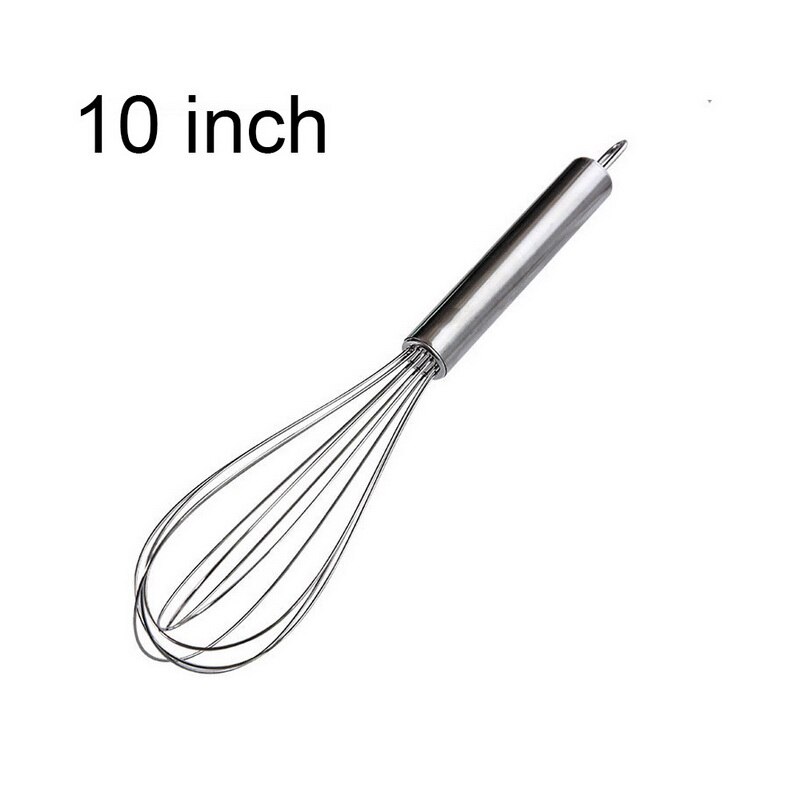 Batidor de huevos de acero inoxidable, mezclador semiautomático de batidor de huevos para batir y batir, utensilio de cocina, prensa Manual, batidor giratorio: colourless 10inch