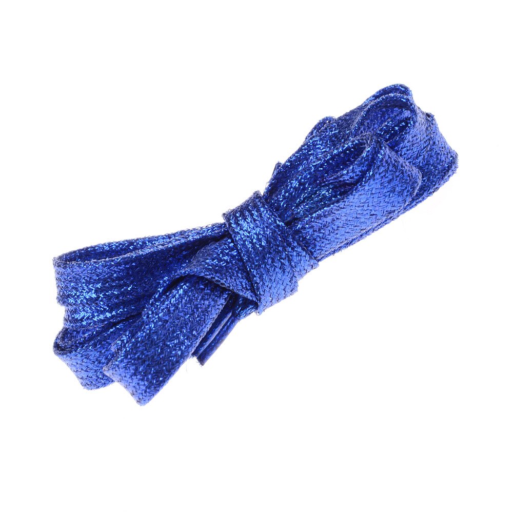 1 pcs Flat Shoelaces Bootlaces Shoe Laces Strings Shiny Gold And Silver Thread Shoelace: blue