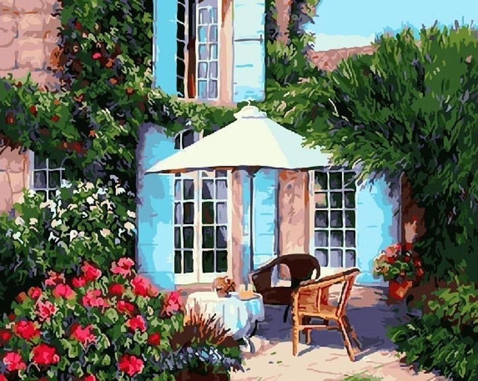 HUACAN Painting By Number Tree Scenery Kits Drawing Canvas HandPainted DIY Picture By Numbers Lake Landscape Home Decor: SZHC1-4934