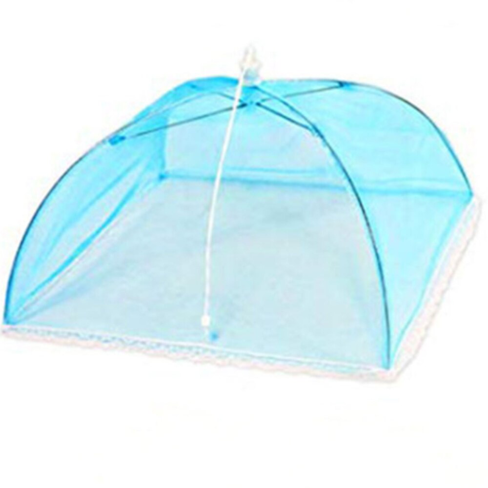 Cubiertas plegables de malla para comida, carpa antimoscas para cocina, mosquitera, paraguas, Picnic, protección para platos, accesorios de cocina, el más: Azul