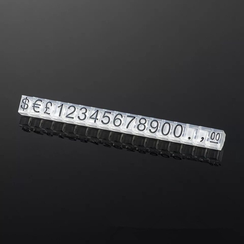 4*6mm Jewelry Pricing Cube Angled Set Small Pricing Block Kit Number Price Label Tag Price Display Stand: Clear Black Digits