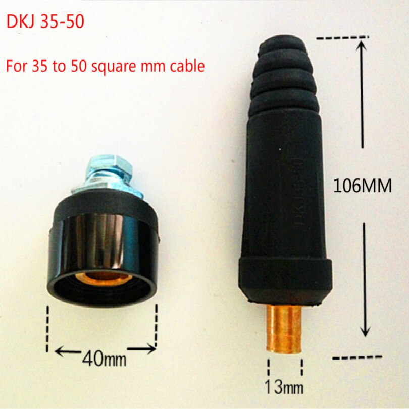 Europa Inverter Lasmachine Quick Fitting Kabel Plug Dkj 10-25 35-50 50-70 Inverter Lasser quick Connector Rood Zwart