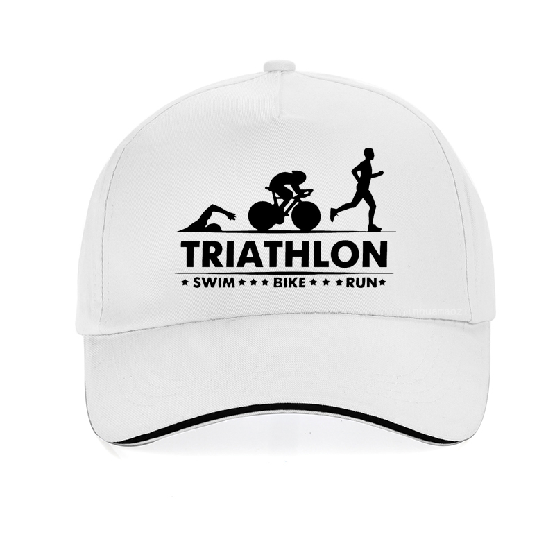 Männer Triathlon schwimmen Fahrrad laufen Sportler Sport Golf Hütte Männer verstellbar Sommer draussen Sport Sonnenhut Baseball Deckel Gorro: Weiß