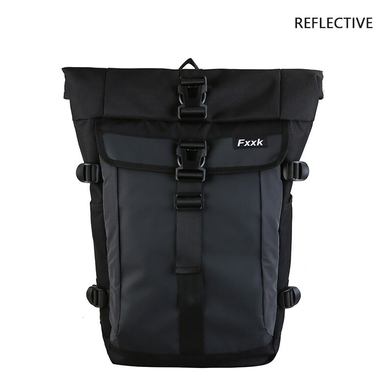 Trendige, coole #39 -rucksäcke mit reflektoren, großem fassungsvermögen, wasserdicht, reise- und schulrucksack mit vielen fächern für teenager: Schwarz (reflektierend)