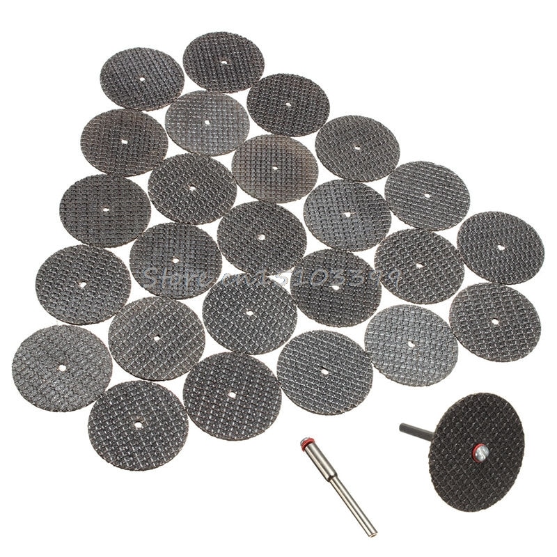 25 Stuks 32 Mm Hars Snijden Wiel Discs Kit Set + 1 Doorn Voor Dremel Rotary Tool