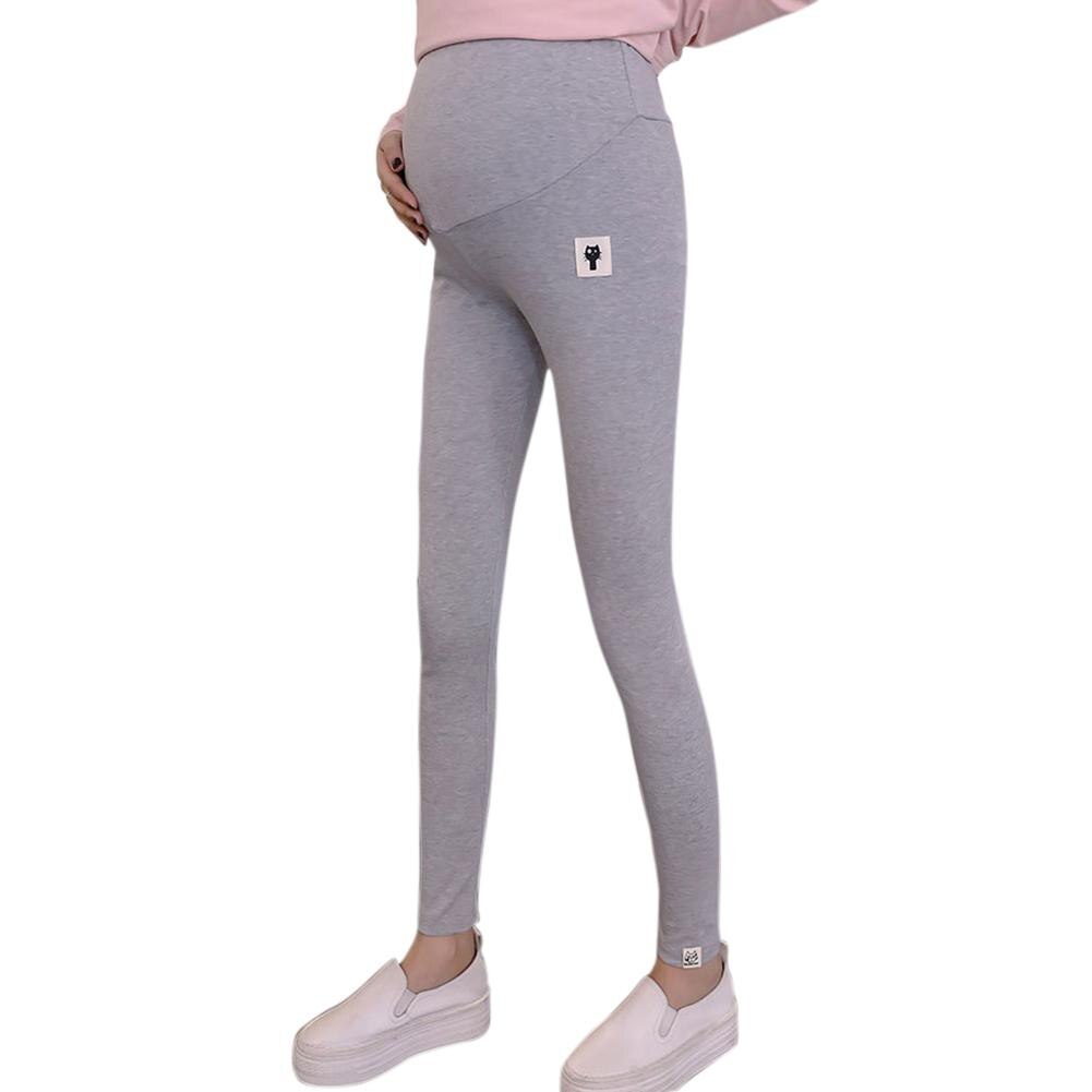 Kidlove söt kattunge mönster buken stöd leggings byxor för gravid kvinna: Ljusgrått / Xxl