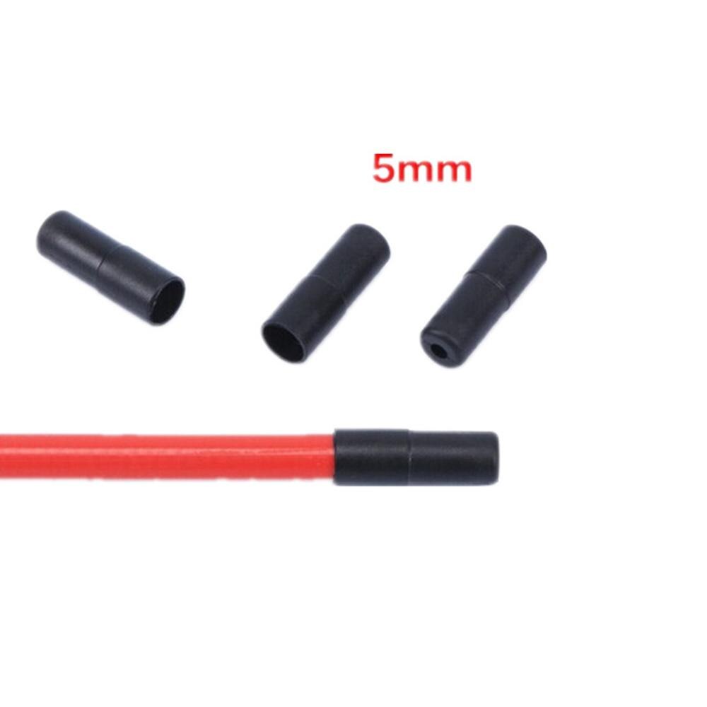 100 stk cykel cykel bremse gear ydre kabel endestykker spidser krymper 4/5mm: 5mm