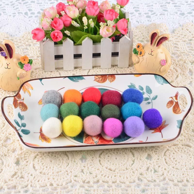 Boules de feutre 100% laine, 50 pièces/lot, 3cm, pompons colorés, matériel artisanal, boules de laine, décoration de salle de noël pour la maison