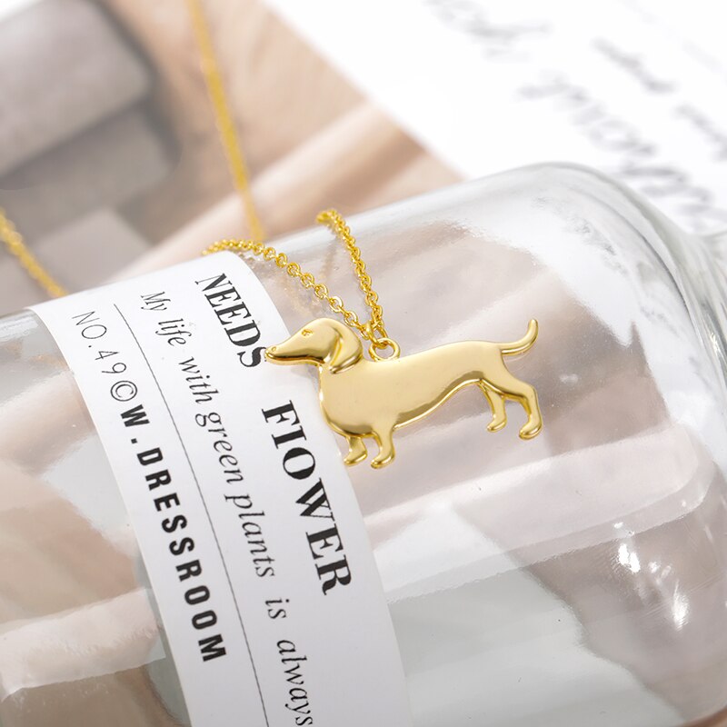 Teckel Vormige Ketting Voor Vrouwen Worst Hond Hanger Kettingen Leuke Gold Rvs Ketting Hond Ketting Kerstcadeau