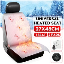 12V Universele Autostoeltjes Covers 2 Zetels 4 Pads Carbon Fiber Verwarmd Stoelverwarming Verwarming Pads 2 6 Niveau schakelaar Winter Warmer