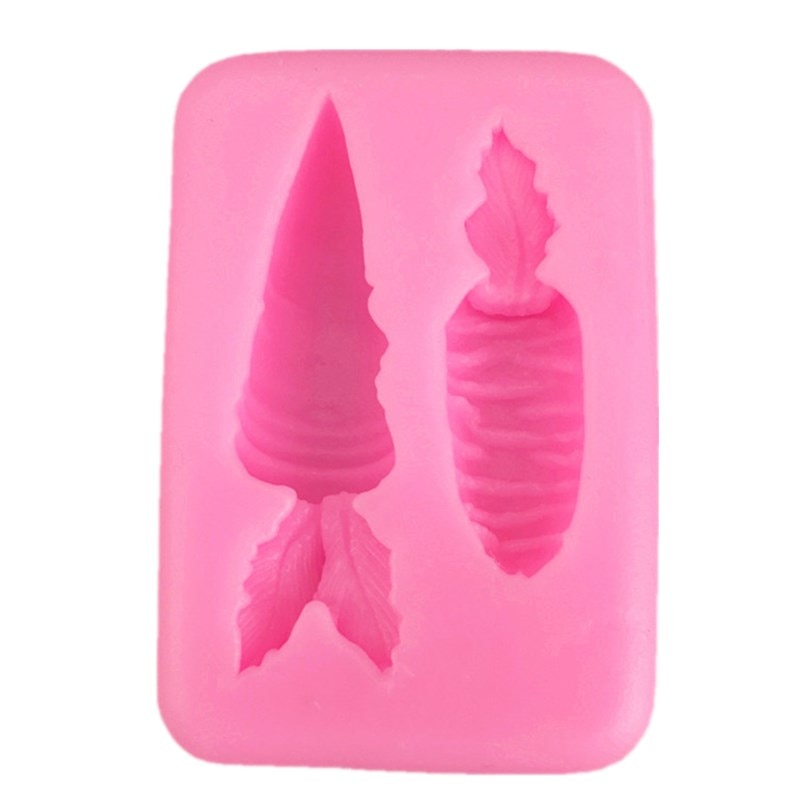 Manualidades para vegetales, zanahoria, molde de silicona, herramienta de decoración de tartas, molde de arcilla polimérica para dulces, suministros de cocina