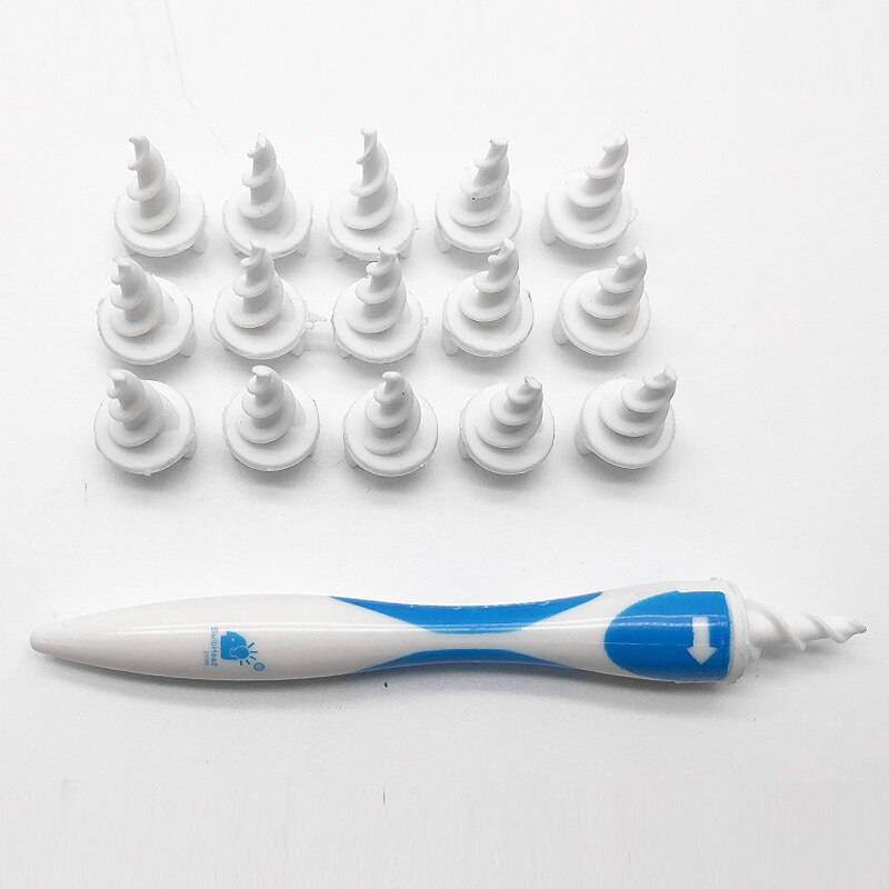 Dzieci silikonowa łopatka robić uszu zestaw narzędzi robić czyszczenia uszu spiralne uszy odkurzacz wosku z uszu narzędzie robić usuwania 16 pielęgnacja miękki spiralny wacik zestaw 1 zestaw