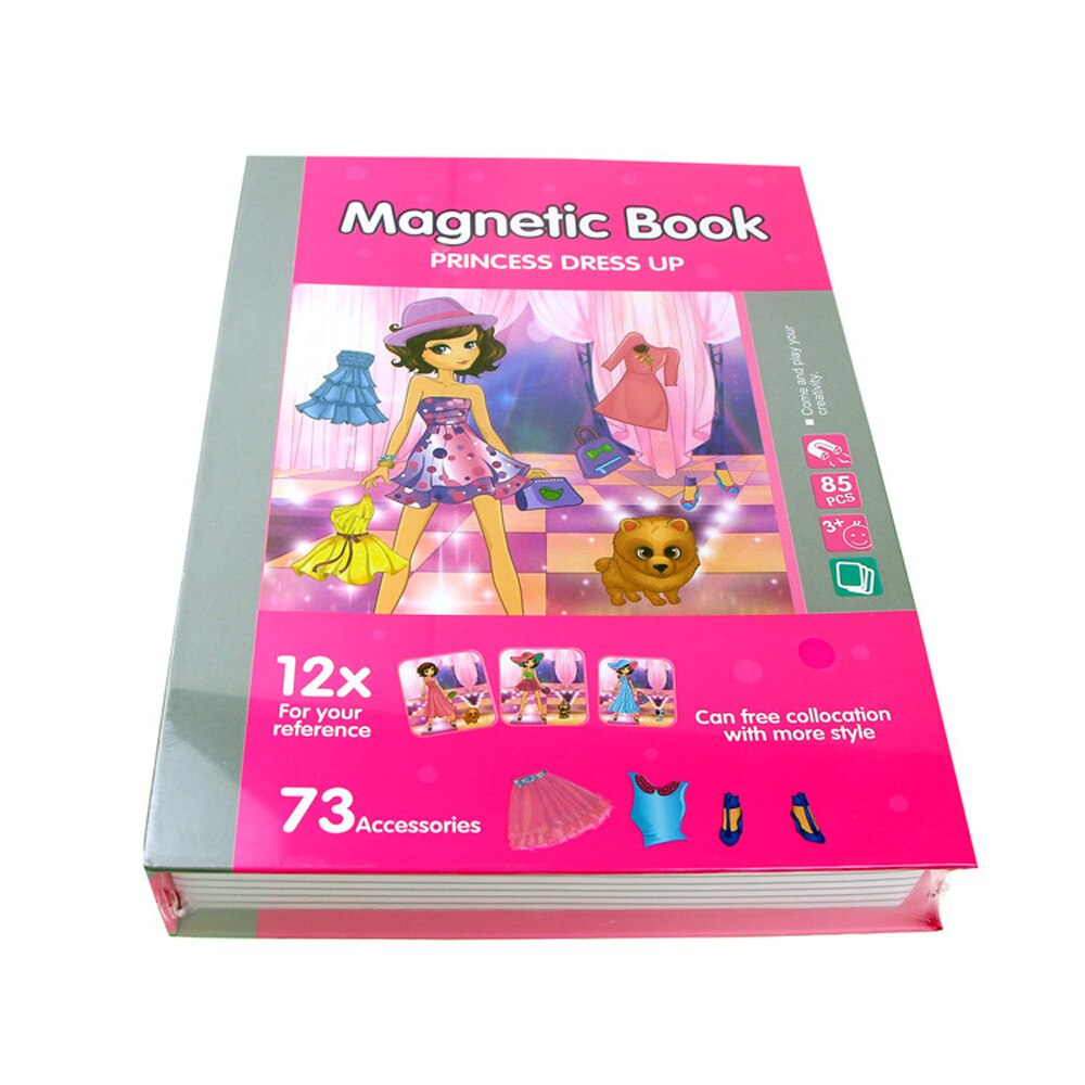 Kinderen Magic Boek Puzzel 3D Jigsaw Magnetische Stickers Creatief Educatief Speelgoed Voor Kinderen Brain Training Spel: Princess Dress