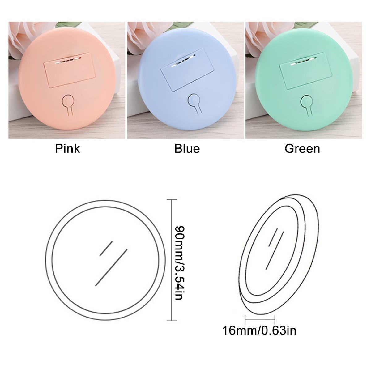 Mini led make-upspiegel, handzaam, opvouwbaar, draagbaar, micro usb-aansluitkabel, oplaadbare cosmetische spiegel, 12 led's mini make-upspiegel