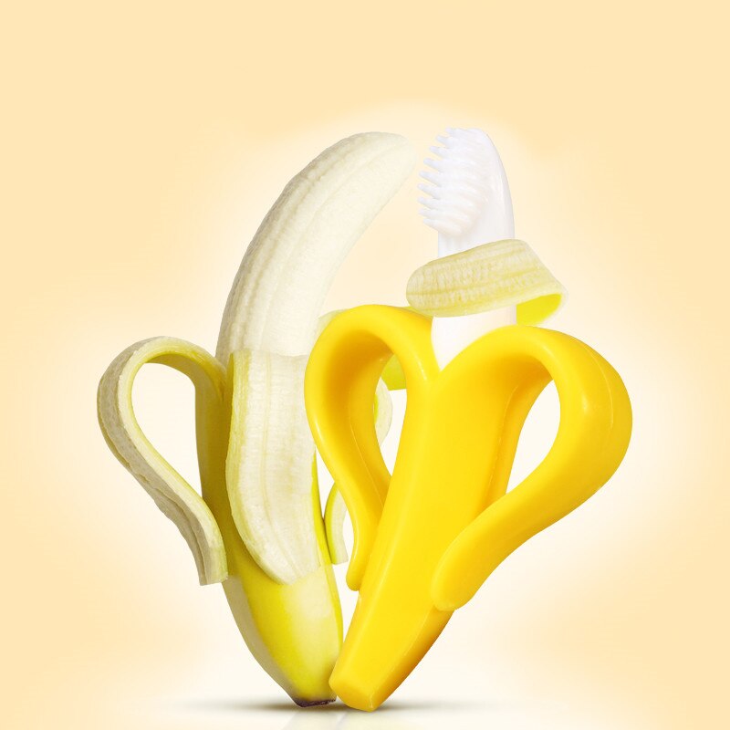 silikon umweltschutz baby zahnbürste banana zahnbürste sicher desinfektion milch fleck gaze zahnbürste