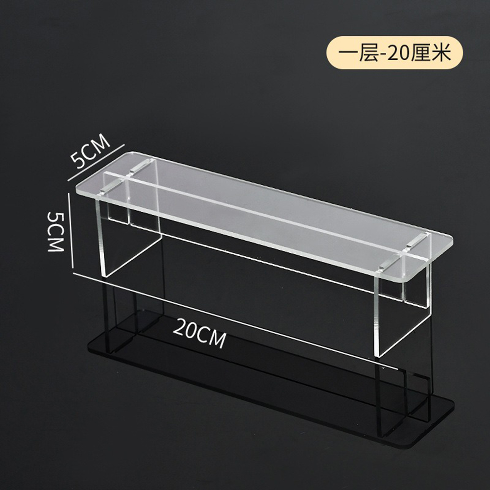 Transparent Shelf Organizers Display Stand Holder Figures Collectibles Storage Rack Perfumes Doll Removable Accessories: black