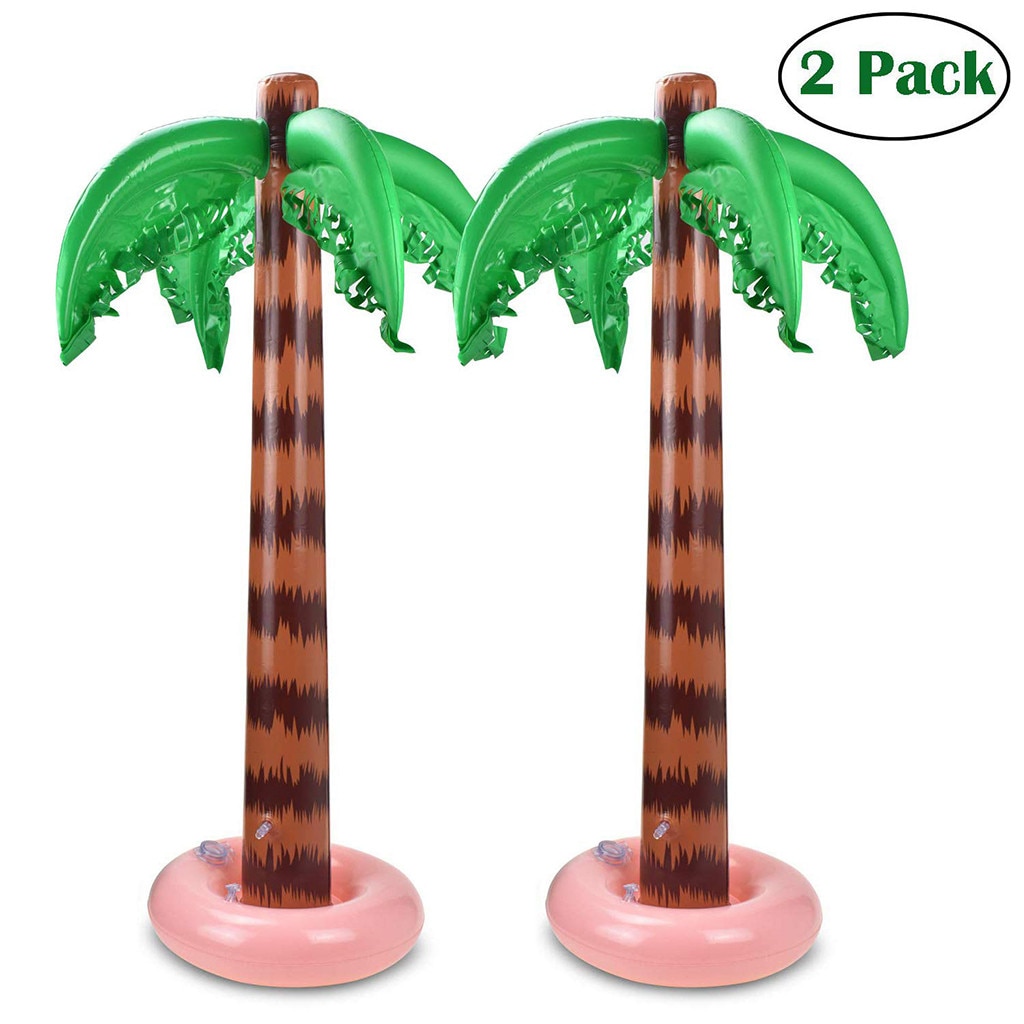 2 Pack Inflatable Palm Trees 90cm Coconut Trees Beach Backdrop for Party Inflatable Toys Outdoor toys Party birthday Decorations