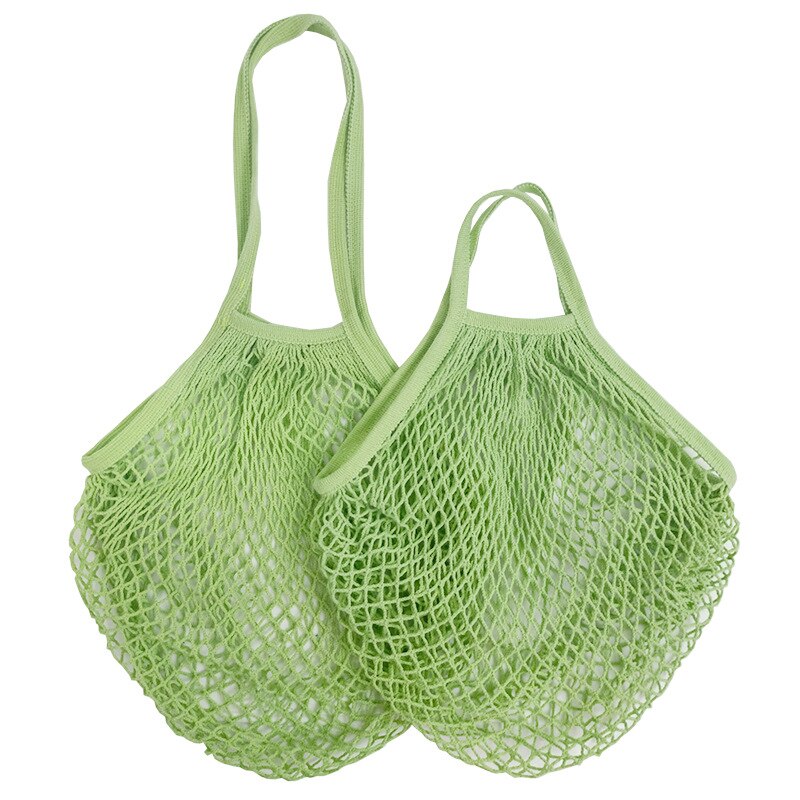 Herbruikbare Fruit Groente Tas Wasbare Katoenen Mesh Boodschappentassen Katoen String Zakken Netto Boodschappentassen Mesh Zakken Voor Fruit Opslag: L-25x35x38cm / Avocado Green 20