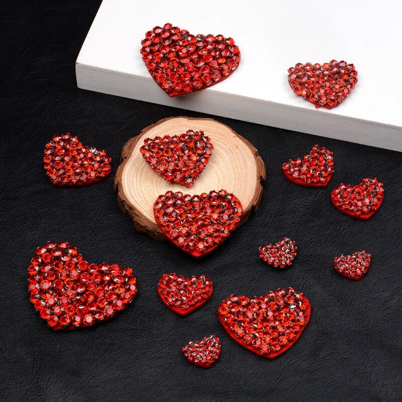 GUGUTREE beaded love heart patches,crystals diamonds Insects Sequined Applique Patch for Coat,T-Shirt,hat,bags,Sweater,backpack