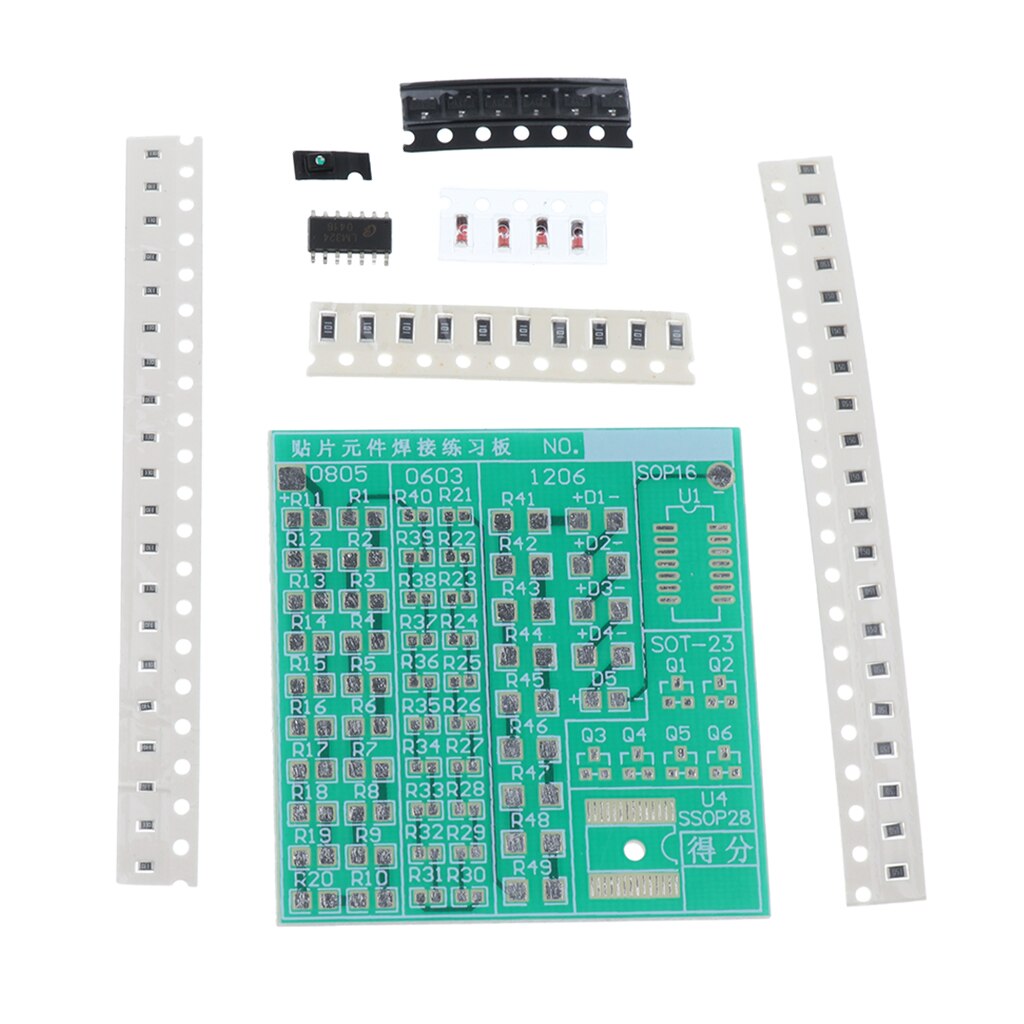 DIY SMD spawalniczy ćwiczyć lutowanie umiejętność trening tablica doprowadziło DIY zestaw ustawić 3.37''×2.13''×0.06''