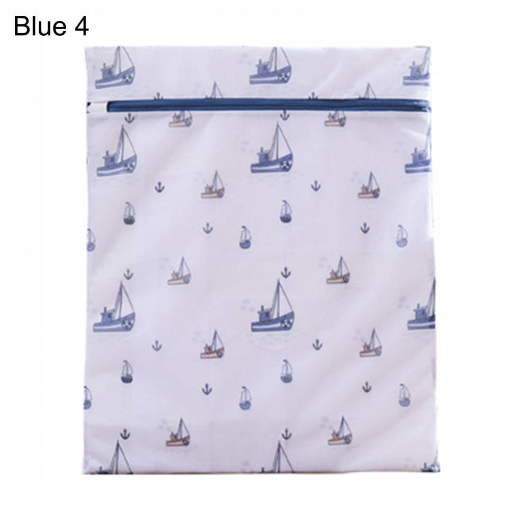 Washing Laundry Bag Foldable Socks Clothes Protection Net Washing Bag Thickened Washing Garment Mesh Bag Zipper Laundry Pouch: Blue 4