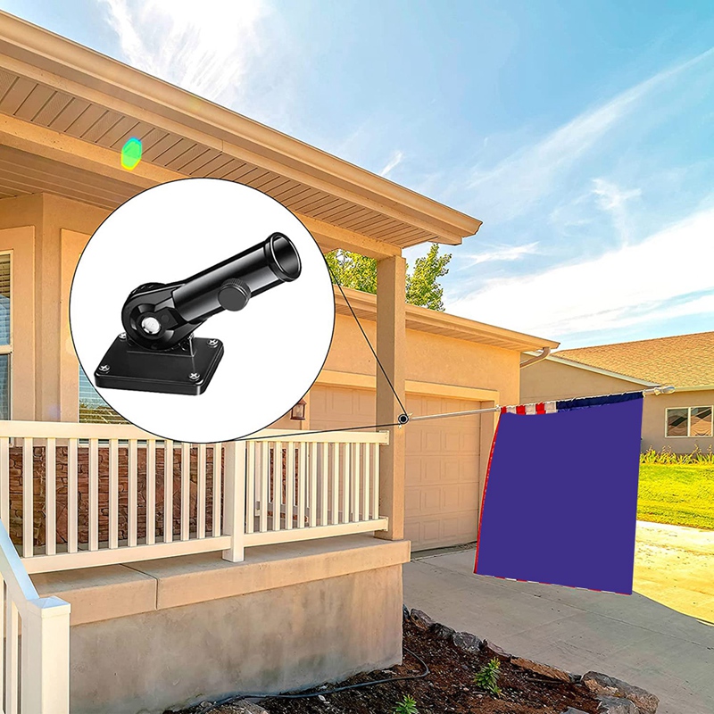 Flag Pole Holder Mounting Bracket Adjustable Flagpole Rod Hitch Bracket Multi-Position Flag Pole Mounting Bracket