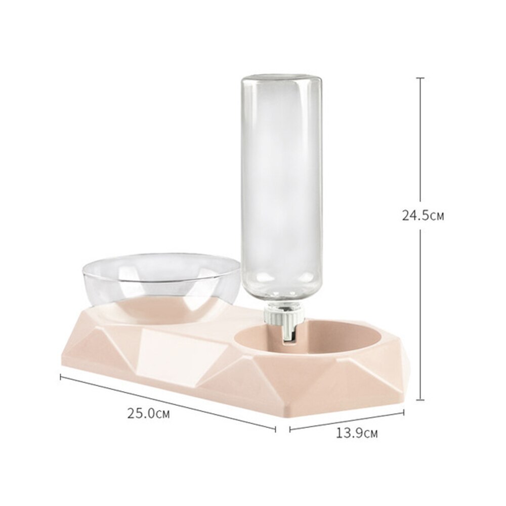 Voerbak voor huisdieren, dubbele voerbak voor katten met automatische waterdispenser, voerbak voor honden en katten, drinkbak voor katten, verhoogde staande voerbak: 11