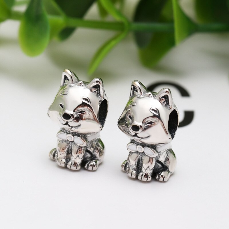 925 Sterling Silver Beads Animal Lion Snake Llama Fox Dog Charm Fit Pan Bangle Bracelet DIY Women Jewelry