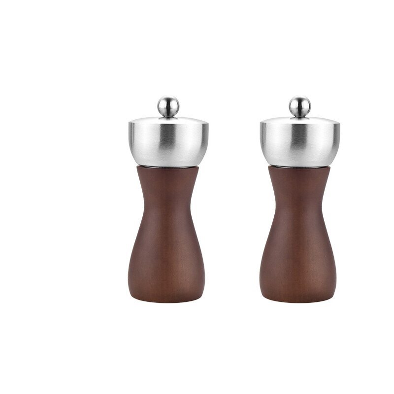 Zout En Pepermolen Set Massief Hout Spice Pepermolen Verstelbare Keramische Kern Koffiemolen Keuken Koken Tool Premium Beukenhout: 2 pcs 5 in