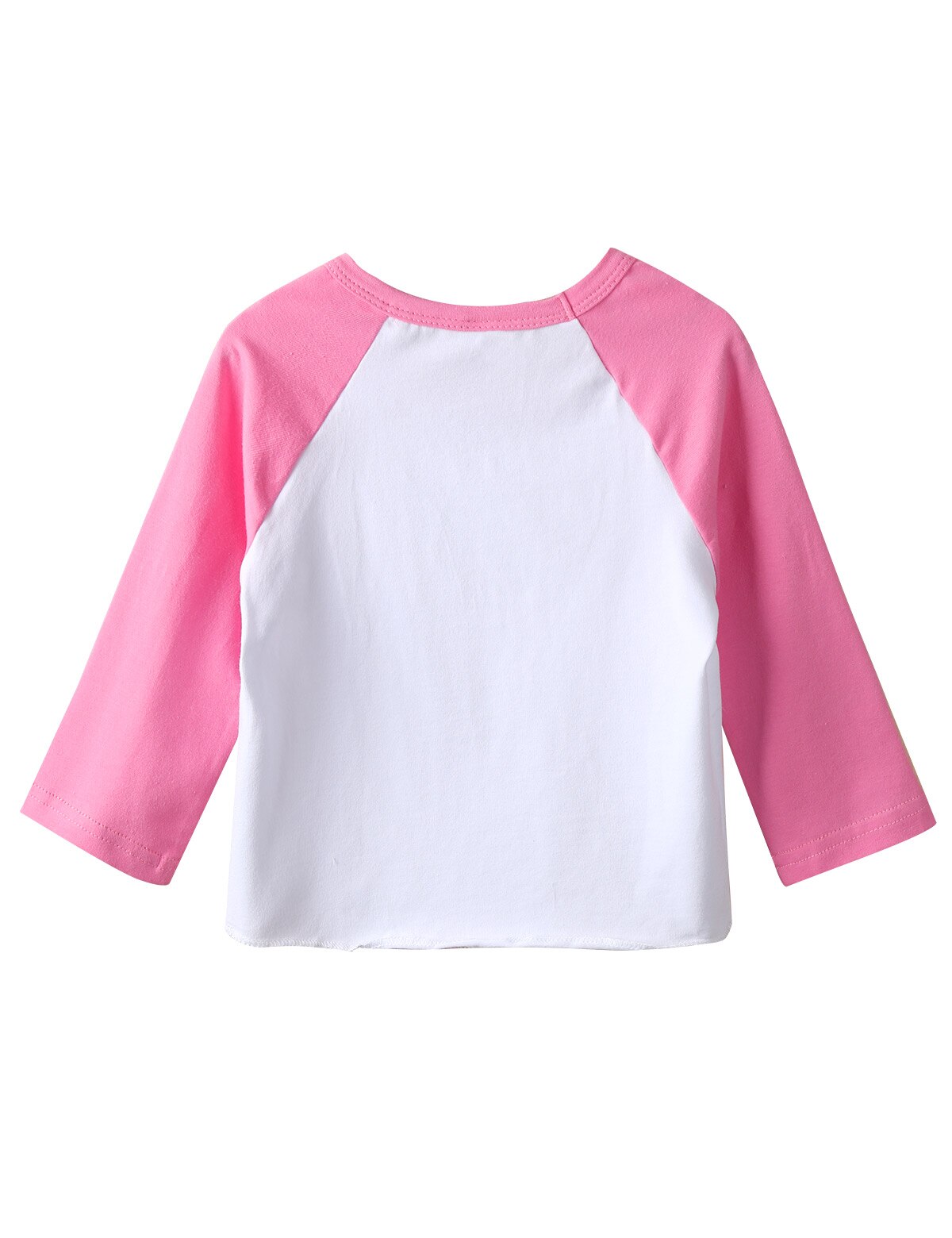 Ropa Infantil para bebés, camiseta a la para niñas, mangas raglán de cumpleaños, estampado de letra brillante, Tops de camisa de bloque de Color suave de algodón