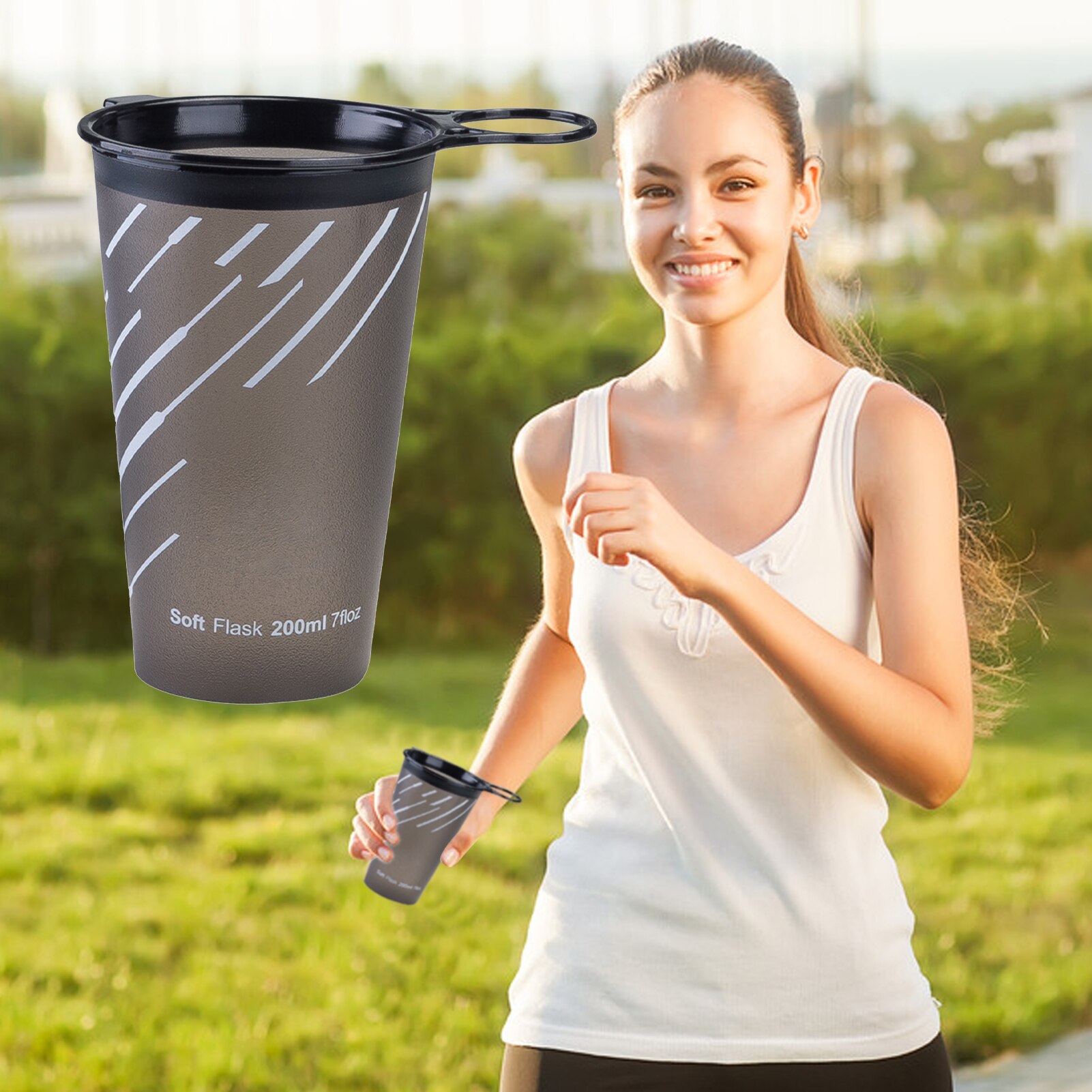 Opvouwbare Herbruikbare Ras Cups 200Ml/7Oz Zachte Inklapbare Drinkbeker Tpu Materiaal Bpa Pvc Gratis Voor Wandelen fietsen Running