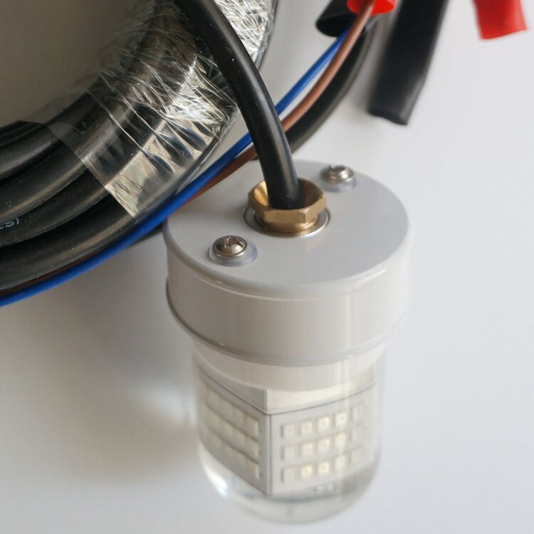 30W led luz para la pesca del calamar, señuelo de noche sumergible, luces led de pesca verde, azul y blanco