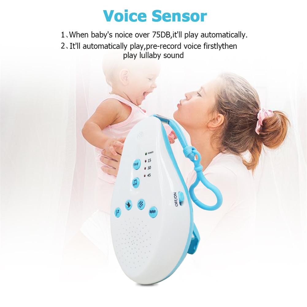 Baby white noise ljudmaskin med 8 lugnande ljud och auto-off timer för att sova