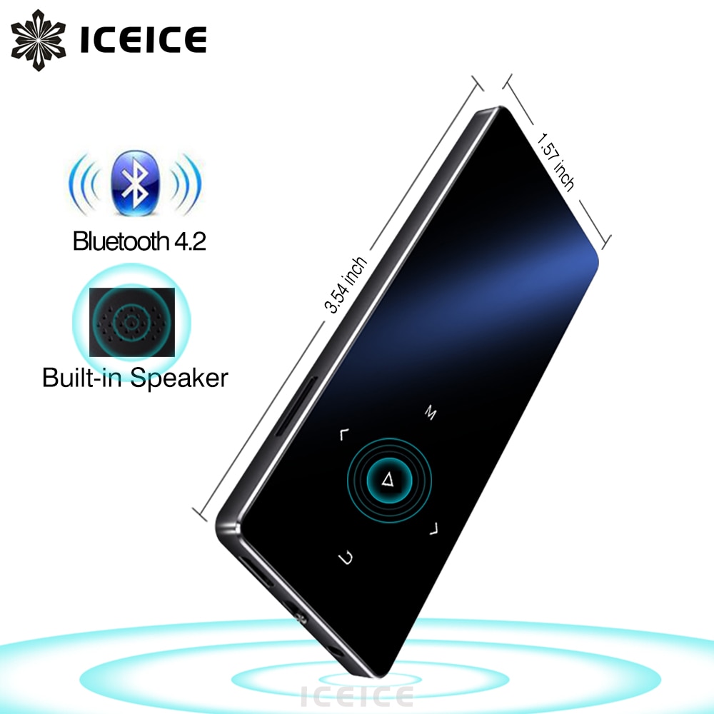 ICEICE Neue Version MP3 Player mit Bluetooth Touch Tasten Eingebauter Lautsprecher 8GB 16GB HiFi Tragbare Walkman mit Radio FM Aufnahme