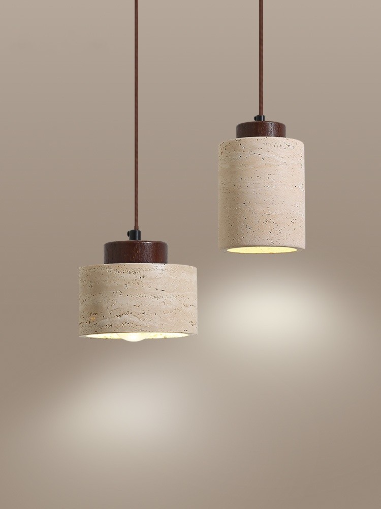 Japanse Stijl Kroonluchter Steen Hanglamp Travertijn Ophanging Plafond Led Hanglamp Kithcen Island Living