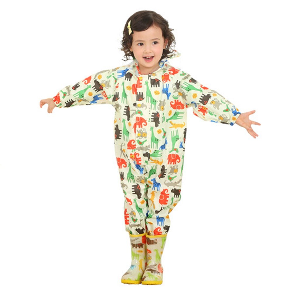 Cartoon Raincoat Kids Children Jumpsuit Rainwear Boy Girl Waterproof Poncho