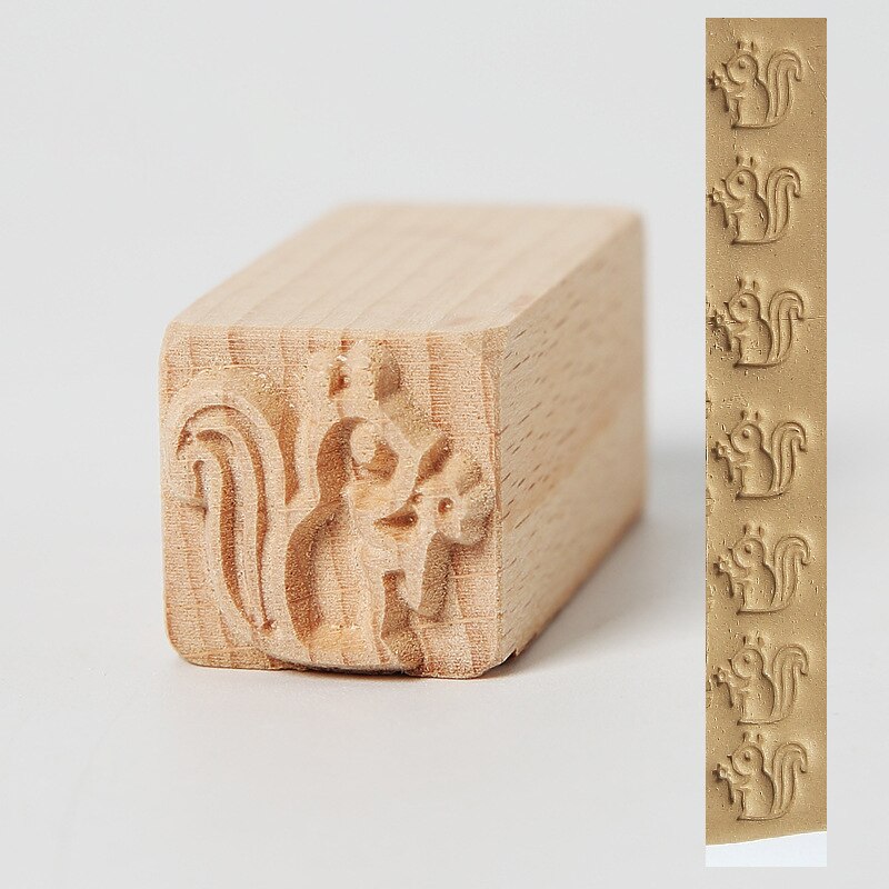 Wooden Stamps Hand Carved For Printing DIY Clay Pottery Printing Blocks Fish Bone / Squirrel / Flower / Deer Clay Tools: 9