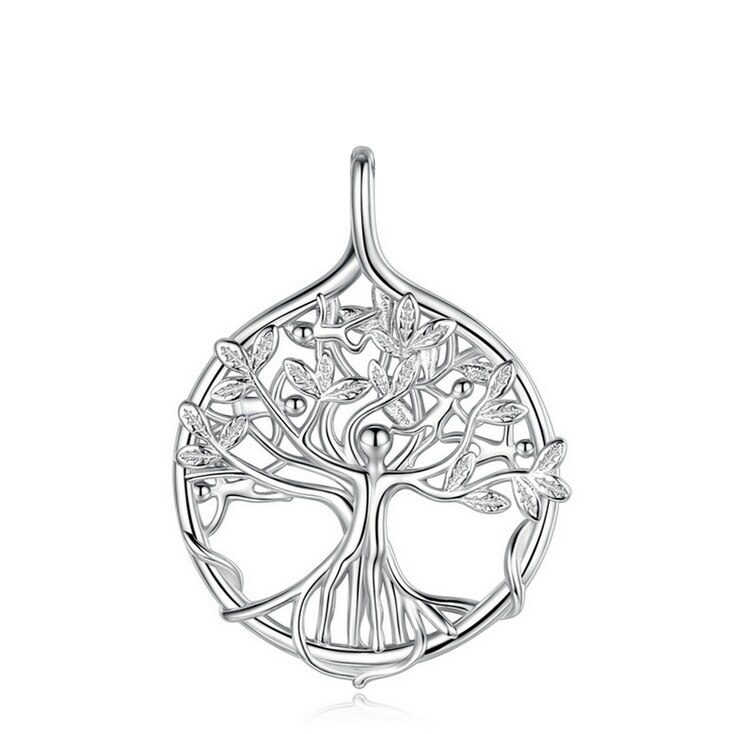 EUDORA-colgante de árbol de la vida para mujer, de plata de ley, collar con árbol familiar de plata con personas felices, joyería fina para mujer, de D448: only pendant