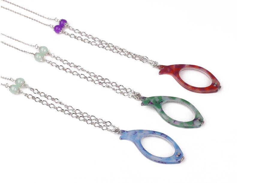 Bedels leesbril hanger ketting schelphard lange ketting kleurrijk frame opvouwbare vergrootglas houder kettingen