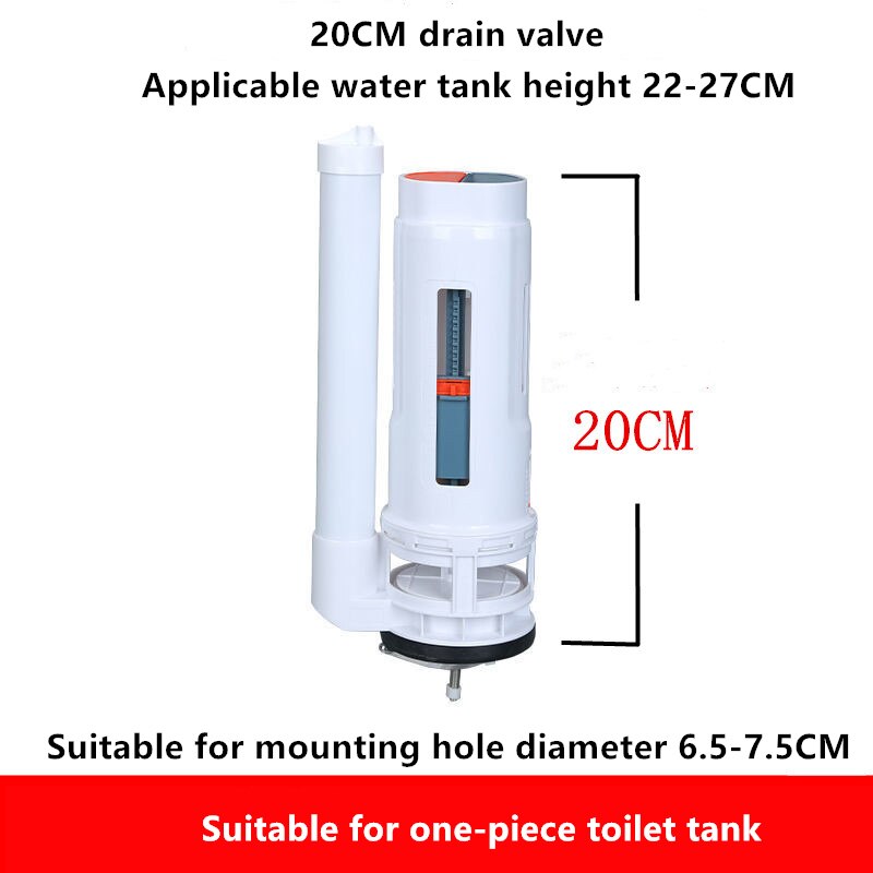 Toilet Drain Valve Suitable For All-in-one Toilet Filling Valve Round Double Push Button Water Tank Fittings Sets,FL21088: 20CM Drain Valve