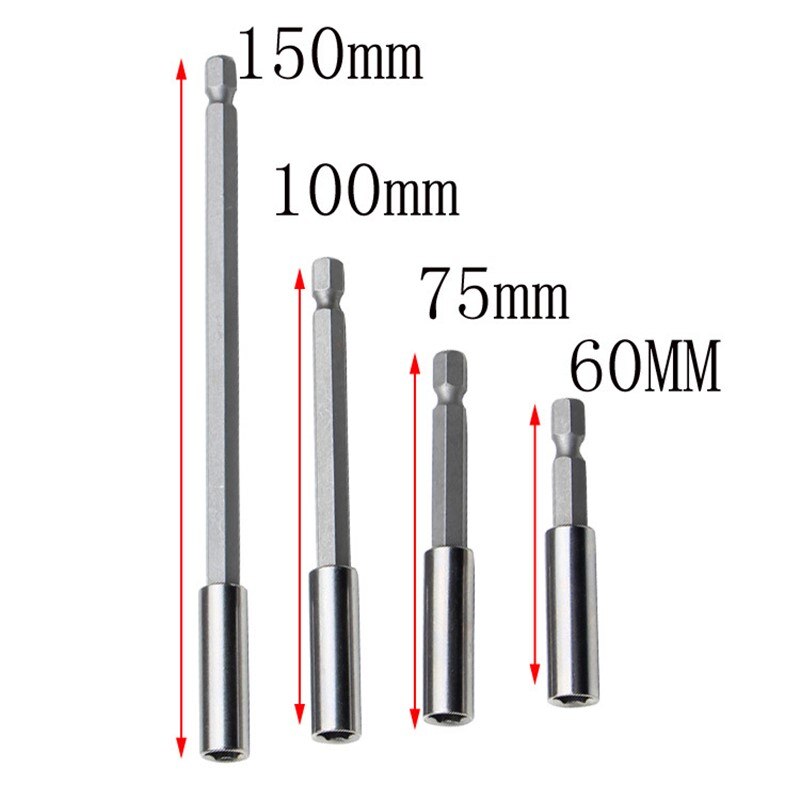 60Mm 75Mm 100Mm 150Mm Magnetische Bit Houders 1/4 "Hexagon Schroevendraaier Boor Schroevendraaier Bit Lange Extension bar Quick Change Gereedschap