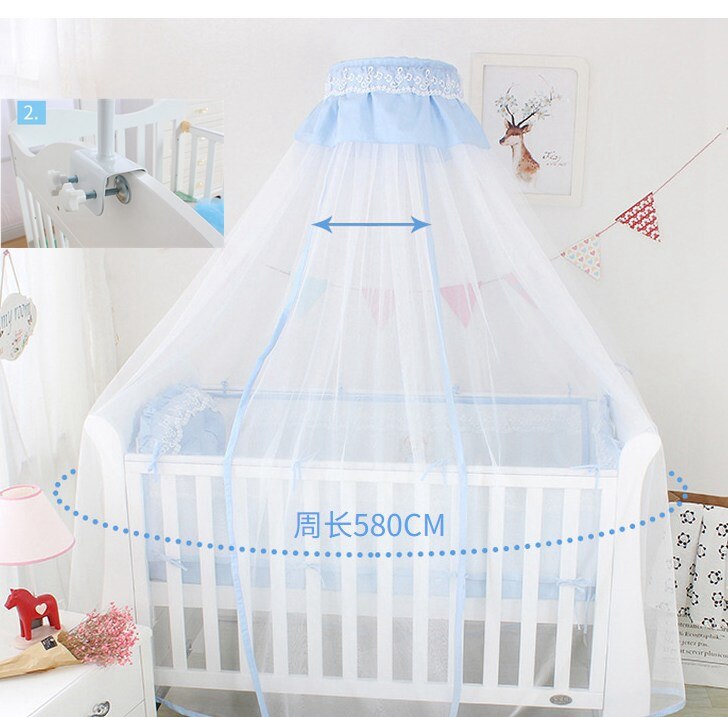 Nordic INS Baby Cot Mosquito Net Korean Lace Princess Infant Baby Crib Curtain Net Child Bed Net Clip Holder Universal Net Decor